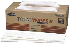 Ability One - Flat Fold Shop Towel/Industrial Wipes - 16-1/2" x 20" Sheet Size, White - Benchmark Tooling