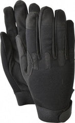 Ability One - Size XL (10) Nylon/Spandura Anti-Vibration/Impact Protection Work Gloves - For Mechanic's & Lifting, Uncoated, Hook & Loop Cuff, Full Fingered, Black, Paired - Benchmark Tooling