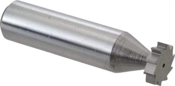 Made in USA - 1/2" Diam x 1/8" Face Width, Solid Carbide, 10 Teeth, Shank Connection Woodruff Keyseat Cutter - Uncoated, 2-1/8" OAL x 1/2" Shank, Straight Teeth, ANSI 404, Old Standard 3 - Benchmark Tooling