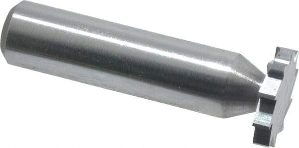 Made in USA - 3/4" Diam x 1/8" Face Width, Solid Carbide, 10 Teeth, Shank Connection Woodruff Keyseat Cutter - Uncoated, 2-1/8" OAL x 1/2" Shank, Straight Teeth, ANSI 406, Old Standard 7 - Benchmark Tooling