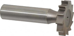 Made in USA - 1-1/8" Diam x 7/32" Face Width, High Speed Steel, 12 Teeth, Shank Connection Woodruff Keyseat Cutter - Uncoated, 2-7/32" OAL x 1/2" Shank, Straight Teeth, ANSI 709, Old Standard 17 - Benchmark Tooling