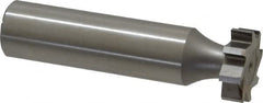 Made in USA - 5/8" Diam x 3/16" Face Width, High Speed Steel, 8 Teeth, Shank Connection Woodruff Keyseat Cutter - Uncoated, 2-3/16" OAL x 1/2" Shank, Straight Teeth, ANSI 605, Old Standard 61 - Benchmark Tooling