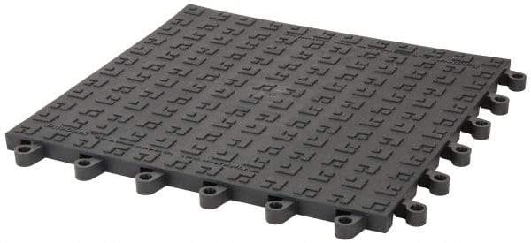 Wearwell - 18" Long x 18" Wide x 7/8" Thick, Anti-Fatigue Modular Matting Soft Open Grid - 4 Interlocking Sides, Charcoal, For Dry Areas, Series 566 - Benchmark Tooling