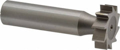 Made in USA - 7/8" Diam x 1/4" Face Width, High Speed Steel, 10 Teeth, Shank Connection Woodruff Keyseat Cutter - Uncoated, 2-1/4" OAL x 1/2" Shank, Straight Teeth, ANSI 807, Old Standard A - Benchmark Tooling