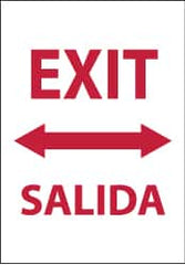 NMC - Exit, Pressure Sensitive Vinyl Exit Sign - 14" Wide x 20" High, English/Spanish - Benchmark Tooling