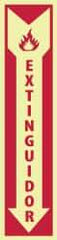 NMC - Extinguidor, Plastic Fire Sign - 4" Wide x 18" High, Spanish, Glow-in-the-Dark - Benchmark Tooling