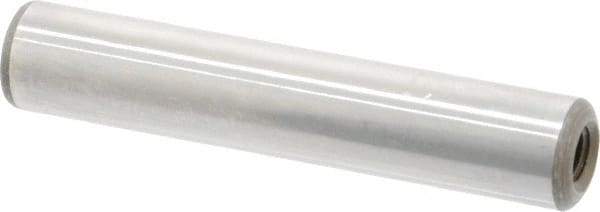 Jergens - 3/8" Diam x 2" Pin Length Alloy Steel Pull Out Dowel Pin - C 47-58 & C 60-64 (Surface) Hardness, 1 Beveled & 1 Threaded End - Benchmark Tooling