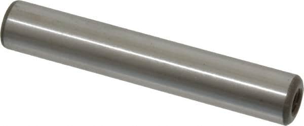 Jergens - 1/2" Diam x 3" Pin Length Alloy Steel Pull Out Dowel Pin - C 47-58 & C 60-64 (Surface) Hardness, 1 Beveled & 1 Threaded End - Benchmark Tooling