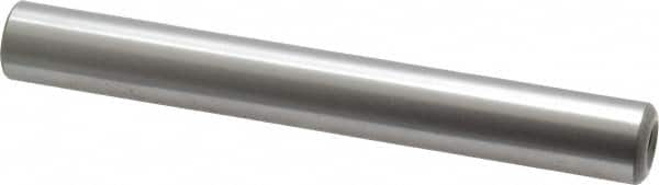 Jergens - 1/2" Diam x 4" Pin Length Alloy Steel Pull Out Dowel Pin - C 47-58 & C 60-64 (Surface) Hardness, 1 Beveled & 1 Threaded End - Benchmark Tooling