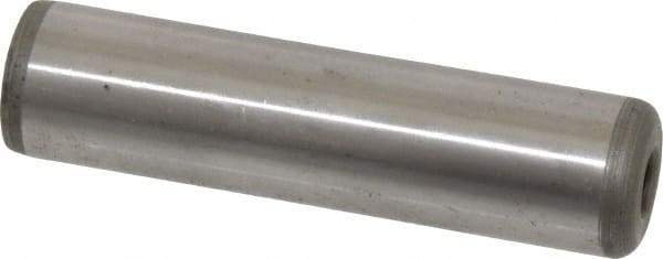 Jergens - 3/4" Diam x 2-1/2" Pin Length Alloy Steel Pull Out Dowel Pin - C 47-58 & C 60-64 (Surface) Hardness, 1 Beveled & 1 Threaded End - Benchmark Tooling