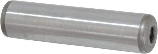 Jergens - 3/4" Diam x 3" Pin Length Alloy Steel Pull Out Dowel Pin - C 47-58 & C 60-64 (Surface) Hardness, 1 Beveled & 1 Threaded End - Benchmark Tooling