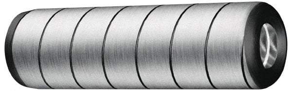 Jergens - 1/4" Diam x 2-1/4" Pin Length Alloy Steel Grooved Dowel Pin - C 47-58 & C 60-64 (Surface) Hardness, 1 Beveled & 1 Threaded End - Benchmark Tooling