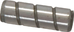 Jergens - 1/4" Diam x 3/4" Pin Length Alloy Steel Grooved Dowel Pin - C 47-58 & C 60-64 (Surface) Hardness, 1 Beveled & 1 Threaded End - Benchmark Tooling