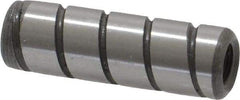 Jergens - 5/16" Diam x 1" Pin Length Alloy Steel Grooved Dowel Pin - C 47-58 & C 60-64 (Surface) Hardness, 1 Beveled & 1 Threaded End - Benchmark Tooling