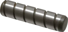 Jergens - 5/16" Diam x 1-1/4" Pin Length Alloy Steel Grooved Dowel Pin - C 47-58 & C 60-64 (Surface) Hardness, 1 Beveled & 1 Threaded End - Benchmark Tooling