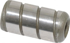 Jergens - 3/8" Diam x 3/4" Pin Length Alloy Steel Grooved Dowel Pin - C 47-58 & C 60-64 (Surface) Hardness, 1 Beveled & 1 Threaded End - Benchmark Tooling