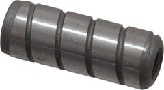 Jergens - 3/8" Diam x 1" Pin Length Alloy Steel Grooved Dowel Pin - C 47-58 & C 60-64 (Surface) Hardness, 1 Beveled & 1 Threaded End - Benchmark Tooling