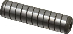 Jergens - 5/8" Diam x 2-1/2" Pin Length Alloy Steel Grooved Dowel Pin - C 47-58 & C 60-64 (Surface) Hardness, 1 Beveled & 1 Threaded End - Benchmark Tooling