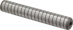 Jergens - 5/8" Diam x 4" Pin Length Alloy Steel Grooved Dowel Pin - C 47-58 & C 60-64 (Surface) Hardness, 1 Beveled & 1 Threaded End - Benchmark Tooling