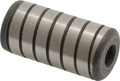 Jergens - 3/4" Diam x 1-1/2" Pin Length Alloy Steel Grooved Dowel Pin - C 47-58 & C 60-64 (Surface) Hardness, 1 Beveled & 1 Threaded End - Benchmark Tooling