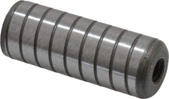 Jergens - 3/4" Diam x 2" Pin Length Alloy Steel Grooved Dowel Pin - C 47-58 & C 60-64 (Surface) Hardness, 1 Beveled & 1 Threaded End - Benchmark Tooling