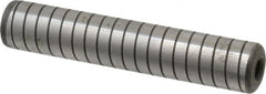 Jergens - 3/4" Diam x 4" Pin Length Alloy Steel Grooved Dowel Pin - C 47-58 & C 60-64 (Surface) Hardness, 1 Beveled & 1 Threaded End - Benchmark Tooling