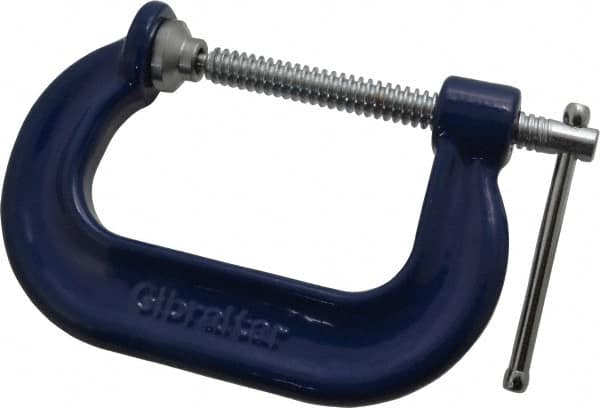 Gibraltar - Regular-Duty 3" Max Opening, 2-3/8" Throat Depth, Forged Steel Standard C-Clamp - 3,500 Lb Capacity, 0" Min Opening, Deep Throat - Benchmark Tooling