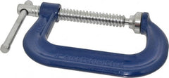 Gibraltar - Regular-Duty 4" Max Opening, 3-1/4" Throat Depth, Forged Steel Standard C-Clamp - 6,200 Lb Capacity, 0" Min Opening, Deep Throat - Benchmark Tooling