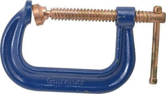 Gibraltar - Regular-Duty 4" Max Opening, 3-1/4" Throat Depth, Forged Steel Standard C-Clamp - 6,200 Lb Capacity, 0" Min Opening, Deep Throat, Copper Plated Screw - Benchmark Tooling