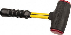 NUPLA - 32 oz Head 2" Face Diam Urethane Dead Blow Hammer - 13-11/16" OAL, Fiberglass Handle - Benchmark Tooling