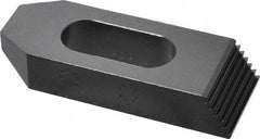 Gibraltar - 3/4" Stud, Steel, Serrated Strap Clamp - 1-1/16" Travel, 4" OAL x 1-1/2" Wide x 3/4" High, Black Oxide Finish, Tapered Nose - Benchmark Tooling