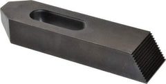 Gibraltar - 7/8, 1" Stud, Steel, Serrated Strap Clamp - 1-15/16" Travel, 8" OAL x 2" Wide x 1-3/8" High, Black Oxide Finish, Tapered Nose - Benchmark Tooling