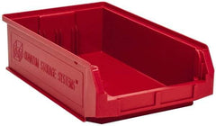 Quantum Storage - 80 Lb. Load Capacity, 19-3/4" Deep, Red Polyethylene Hopper Stacking Bin - 5-7/8" High x 12-3/8" Wide x 19-3/4" Long - Benchmark Tooling