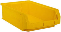 Quantum Storage - 80 Lb. Load Capacity, 19-3/4" Deep, Yellow Polyethylene Hopper Stacking Bin - 5-7/8" High x 12-3/8" Wide x 19-3/4" Long - Benchmark Tooling