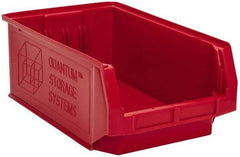 Quantum Storage - 90 Lb. Load Capacity, 19-3/4" Deep, Red Polyethylene Hopper Stacking Bin - 7-7/8" High x 12-3/8" Wide x 19-3/4" Long - Benchmark Tooling