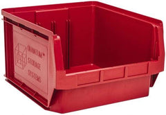 Quantum Storage - 120 Lb. Load Capacity, 19-3/4" Deep, Red Polyethylene Hopper Stacking Bin - 11-7/8" High x 18-3/8" Wide x 19-3/4" Long - Benchmark Tooling