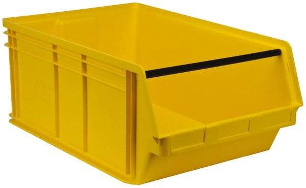 Quantum Storage - 140 Lb. Load Capacity, 29" Deep, Yellow Polyethylene Hopper Stacking Bin - 11-7/8" High x 18-3/8" Wide x 29" Long - Benchmark Tooling