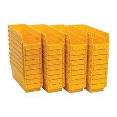 Quantum Storage - 50 Lb. Load Capacity, 11-5/8" Deep, Yellow Polypropylene Hopper Shelf Bin - 4" High x 4-1/8" Wide x 11-5/8" Long - Benchmark Tooling