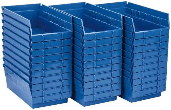 Quantum Storage - 50 Lb. Load Capacity, 11-5/8" Deep, Blue Polypropylene Hopper Shelf Bin - 4" High x 6-5/8" Wide x 11-5/8" Long - Benchmark Tooling