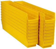 Quantum Storage - 50 Lb. Load Capacity, 23-5/8" Deep, Yellow Polypropylene Hopper Shelf Bin - 4" High x 4-1/8" Wide x 23-5/8" Long - Benchmark Tooling