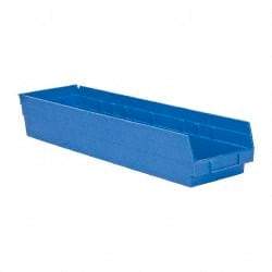 Quantum Storage - 50 Lb. Load Capacity, 23-5/8" Deep, Blue Polypropylene Hopper Shelf Bin - 4" High x 6-5/8" Wide x 23-5/8" Long - Benchmark Tooling