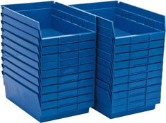 Quantum Storage - 50 Lb. Load Capacity, 11-5/8" Deep, Blue Polypropylene Hopper Shelf Bin - 4" High x 8-3/8" Wide x 11-5/8" Long - Benchmark Tooling