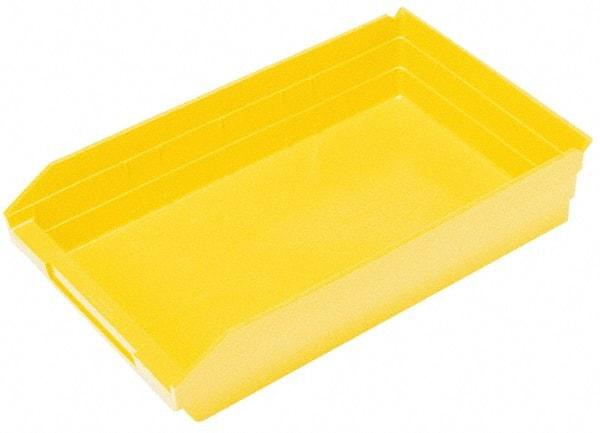 Quantum Storage - 50 Lb. Load Capacity, 17-7/8" Deep, Yellow Polypropylene Hopper Shelf Bin - 4" High x 11-1/8" Wide x 17-7/8" Long - Benchmark Tooling