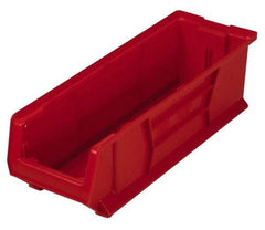 Quantum Storage - 100 Lb. Load Capacity, 23-7/8" Deep, Red Polypropylene Hopper Stacking Bin - 7" High x 8-1/4" Wide x 23-7/8" Long - Benchmark Tooling