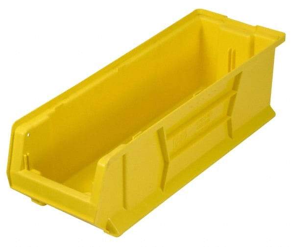 Quantum Storage - 100 Lb. Load Capacity, 23-7/8" Deep, Yellow Polypropylene Hopper Stacking Bin - 7" High x 8-1/4" Wide x 23-7/8" Long - Benchmark Tooling