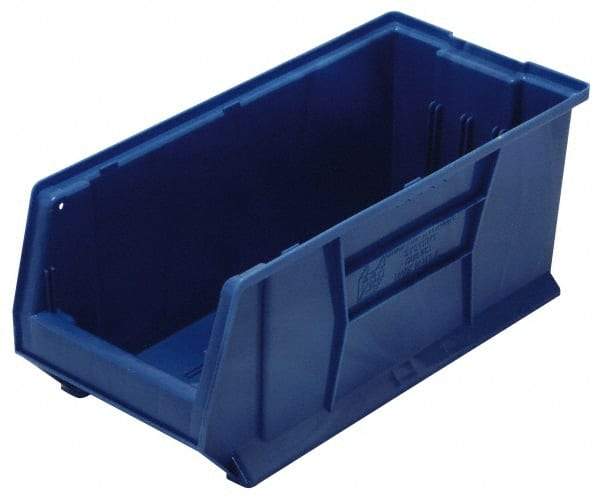 Quantum Storage - 100 Lb. Load Capacity, 23-7/8" Deep, Blue Polypropylene Hopper Stacking Bin - 9" High x 8-1/4" Wide x 23-7/8" Long - Benchmark Tooling