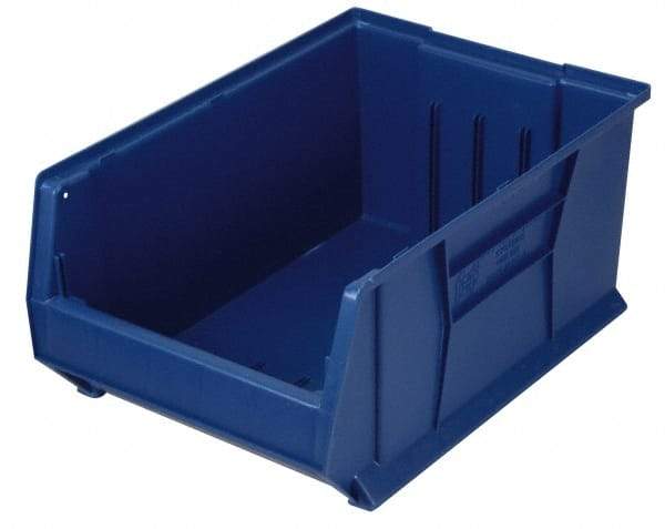 Quantum Storage - 100 Lb. Load Capacity, 23-7/8" Deep, Blue Polypropylene Hopper Stacking Bin - 7" High x 11" Wide x 23-7/8" Long - Benchmark Tooling