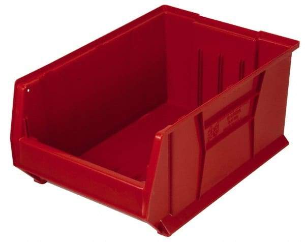 Quantum Storage - 100 Lb. Load Capacity, 23-7/8" Deep, Red Polypropylene Hopper Stacking Bin - 7" High x 11" Wide x 23-7/8" Long - Benchmark Tooling