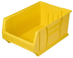 Quantum Storage - 100 Lb. Load Capacity, 23-7/8" Deep, Yellow Polypropylene Hopper Stacking Bin - 7" High x 11" Wide x 23-7/8" Long - Benchmark Tooling