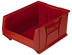 Quantum Storage - 100 Lb. Load Capacity, 23-7/8" Deep, Red Polypropylene Hopper Stacking Bin - 12" High x 18-1/4" Wide x 23-7/8" Long - Benchmark Tooling